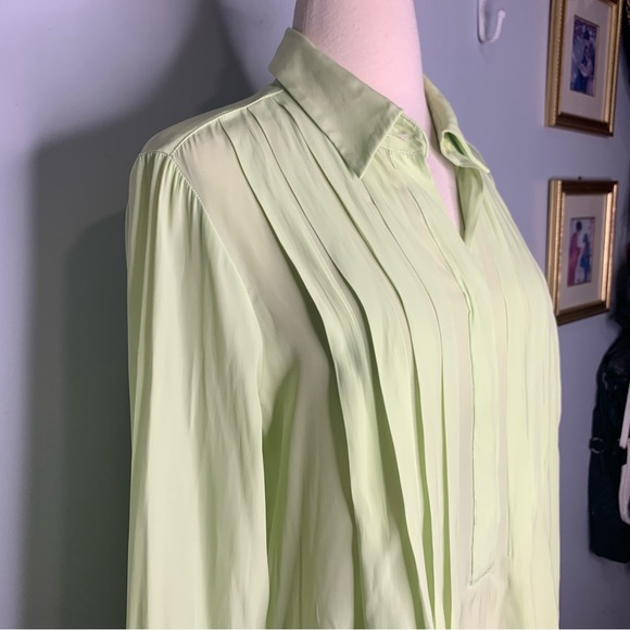 Mela Purdie Mache Duo Pleat Pullover Shirt In Citrine Lightweight Blouse Size  S - Picture 5 of 16
